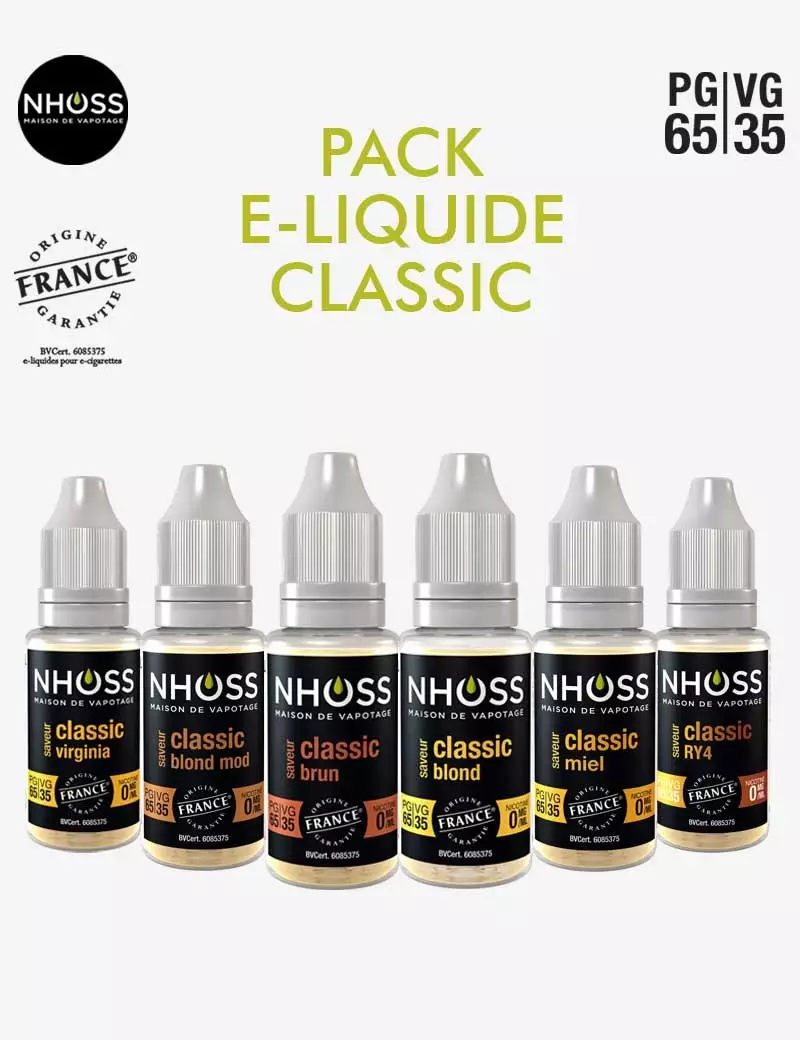 Pack e liquide Tabac Classic Nhoss Pack e liquide Tabac Classic Nhoss