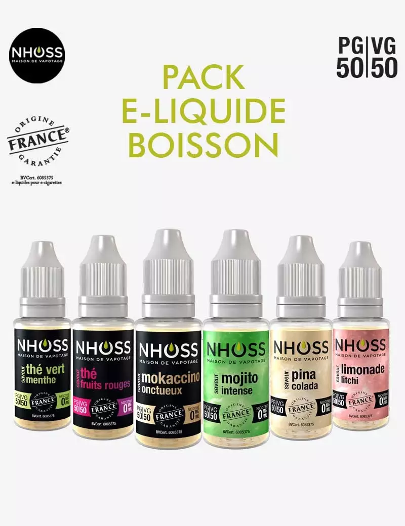 pack e-liquides boissons Nhoss pack e-liquides boissons Nhoss