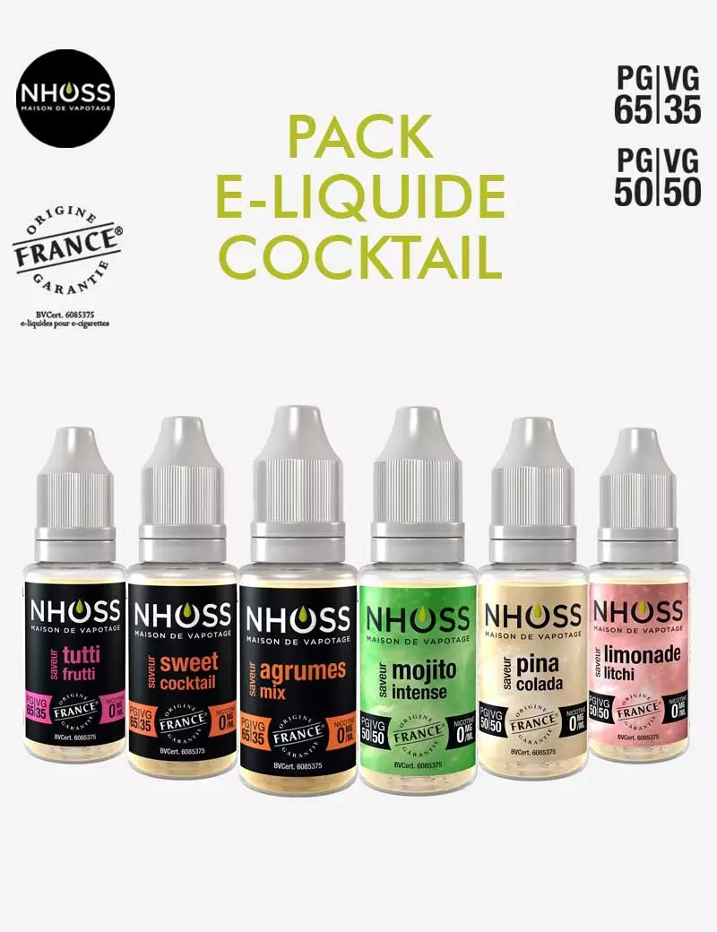 Pack e liquides cocktail Nhoss Pack e liquides cocktail Nhoss