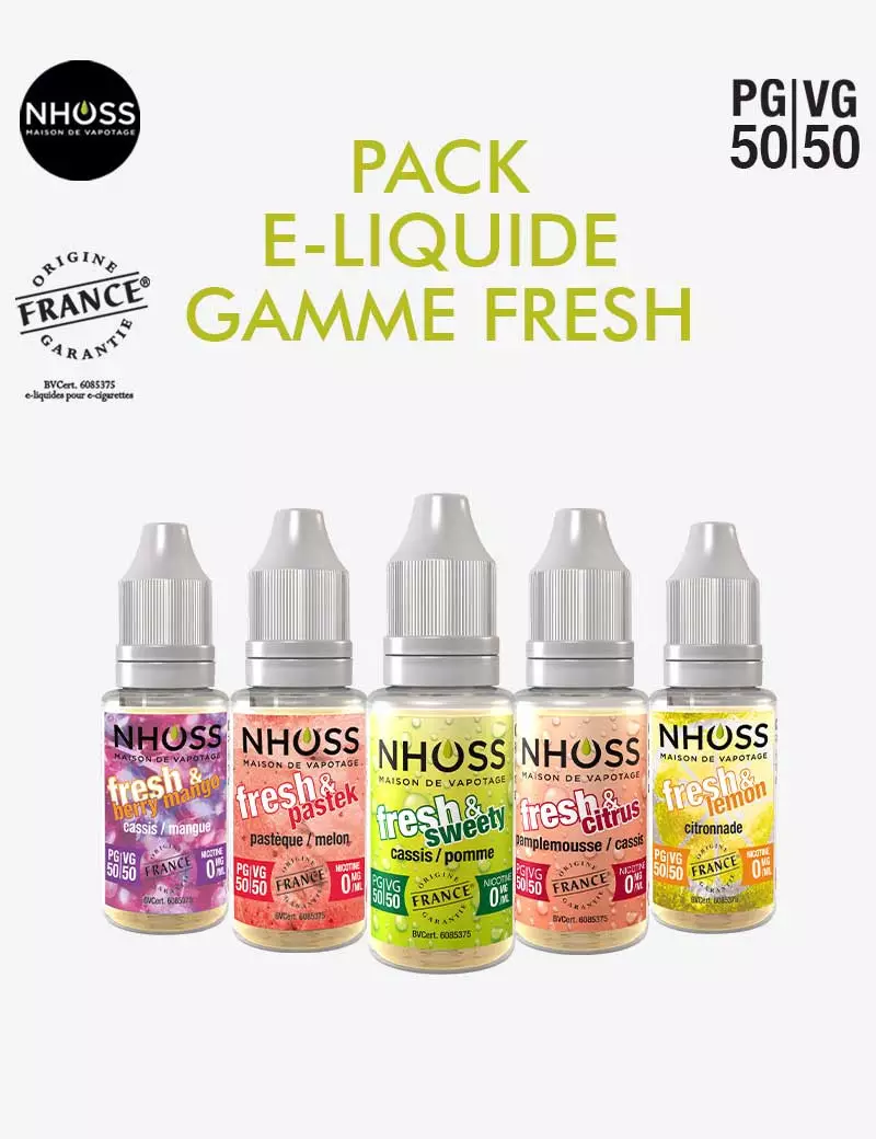 Pack e liquides frais Fresh Nhoss Pack e liquides frais Fresh Nhoss