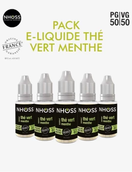 Pack e liquides Thé Vert Menthe Nhoss