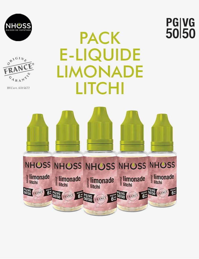 Pack e-liquides Limonade Litchi Nhoss