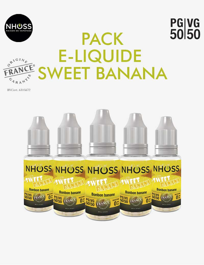 Pack e liquides gourmand Sweet Banana Nhoss Pack e liquides gourmand Sweet Banana Nhoss
