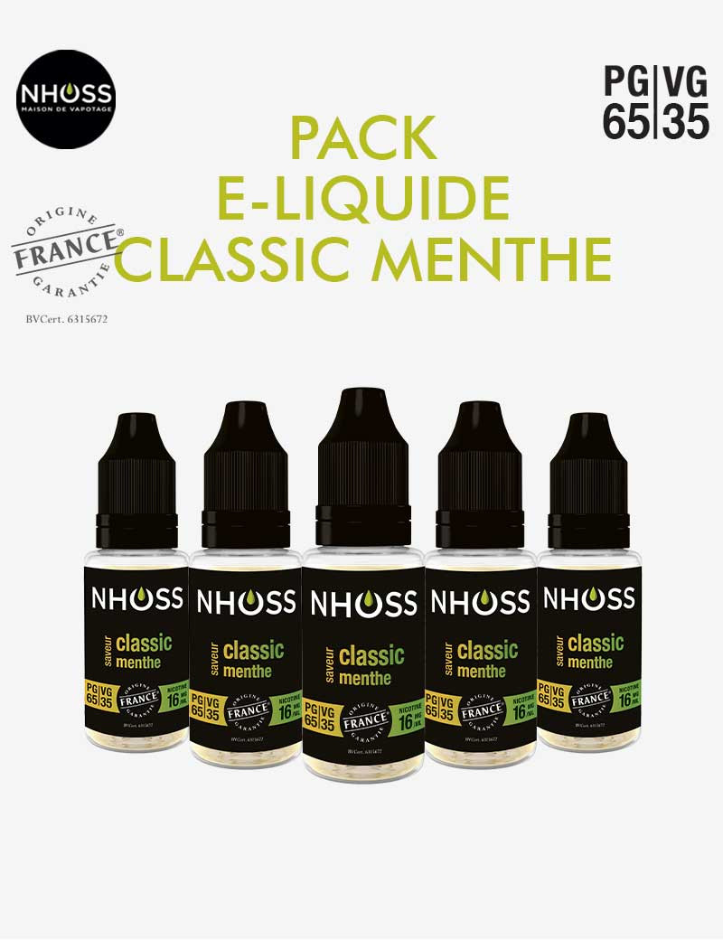Pack e liquides Classic Menthe Nhoss Pack e liquides Classic Menthe Nhoss