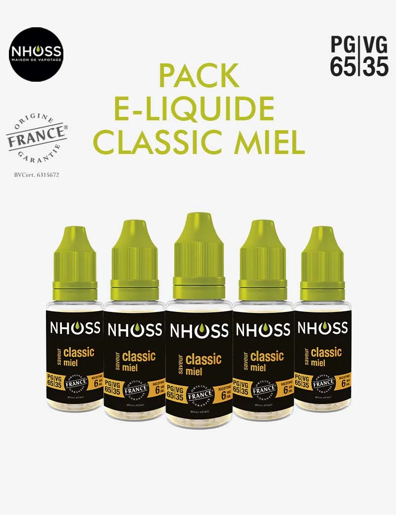 Pack e liquides Classic Miel Nhoss Pack e liquides Classic Miel Nhoss