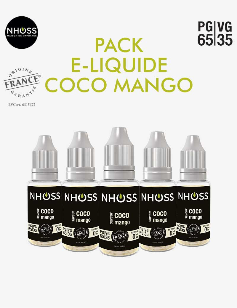 Pack e liquides fruité mix Coco Mango Nhoss