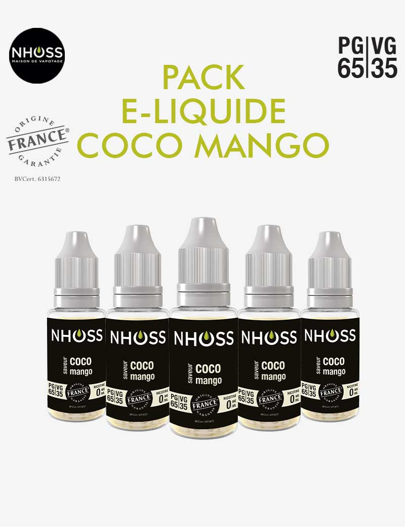Pack e liquides fruité mix Coco Mango Nhoss Pack e liquides fruité mix Coco Mango Nhoss