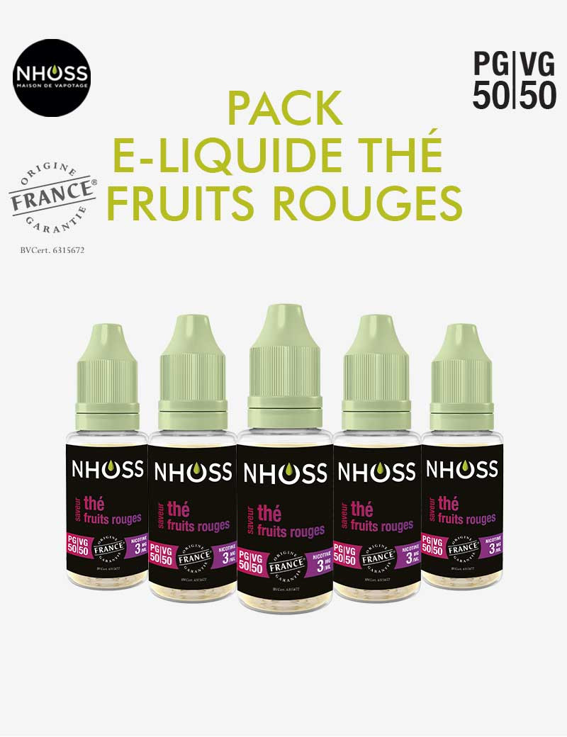 Pack e liquides Thé Fruits Rouges Nhoss Pack e liquides Thé Fruits Rouges Nhoss