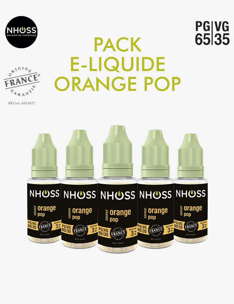 Pack e liquides gourmand Orange Pop Nhoss Pack e liquides gourmand Orange Pop Nhoss