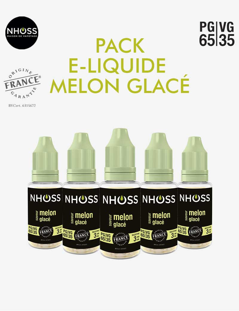 Pack e-liquides melon glacé Nhoss Pack e-liquides melon glacé Nhoss