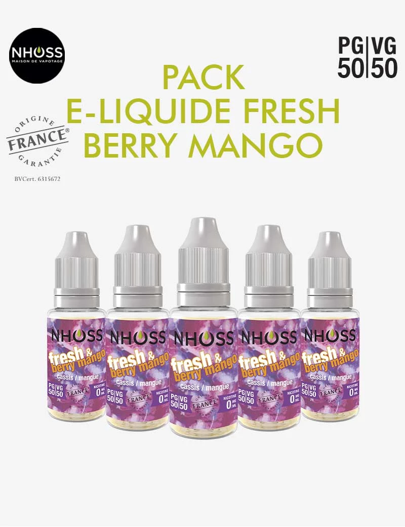 Pack e liquides frais Fresh & Berry Mango Nhoss Pack e liquides frais Fresh & Berry Mango Nhoss