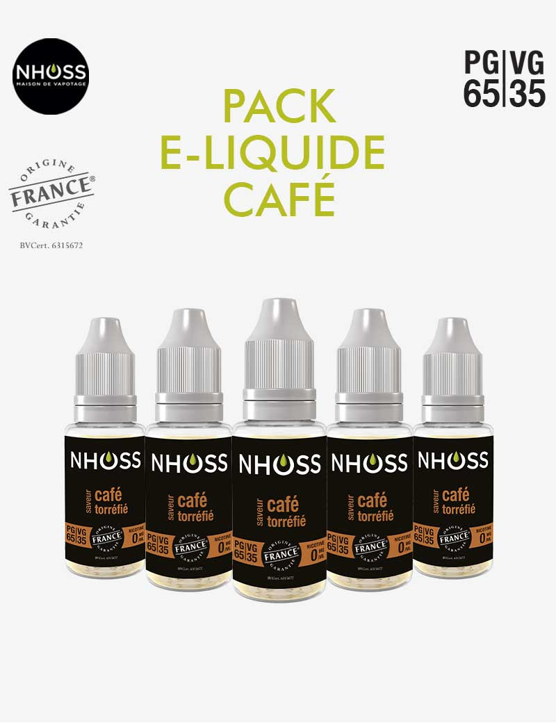 Pack e liquides boisson café torréfié Nhoss Pack e liquides boisson café torréfié Nhoss