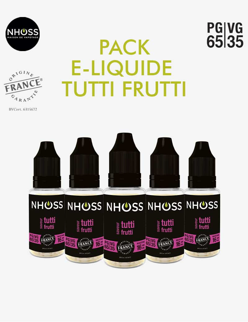 Pack e liquides fruité mix Tutti Frutti Nhoss