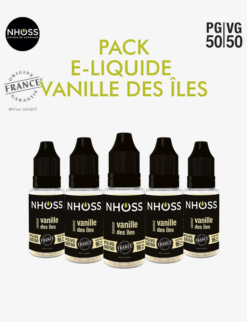 Pack e liquides gourmand Vanille des îles Nhoss Pack e liquides gourmand Vanille des îles Nhoss