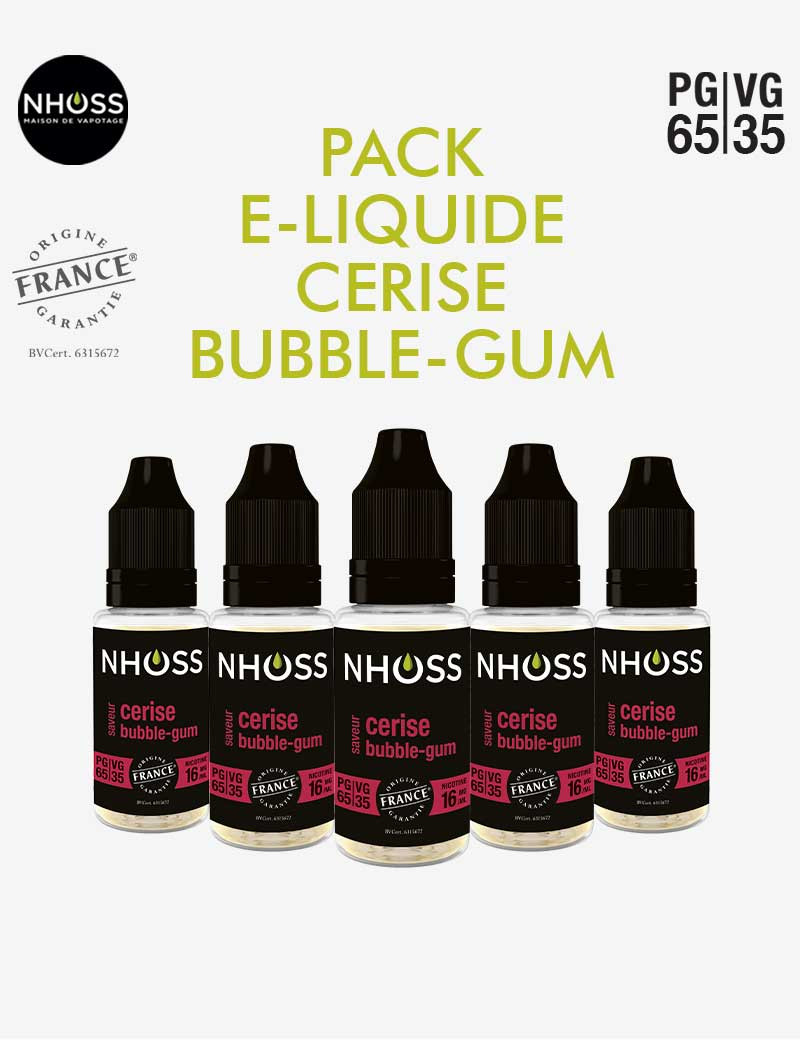 Pack e liquide Cerise Bubble gum Nhoss Pack e liquide Cerise Bubble gum Nhoss