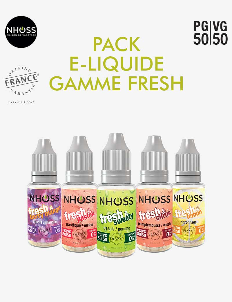 Pack e liquides frais Fresh Nhoss Pack e liquides frais Fresh Nhoss