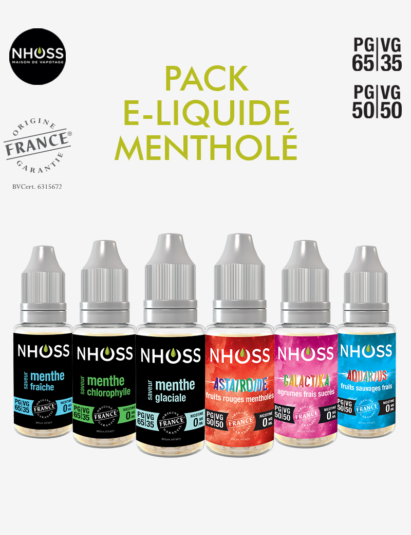Pack E liquide Mentholé Pack E liquide Mentholé