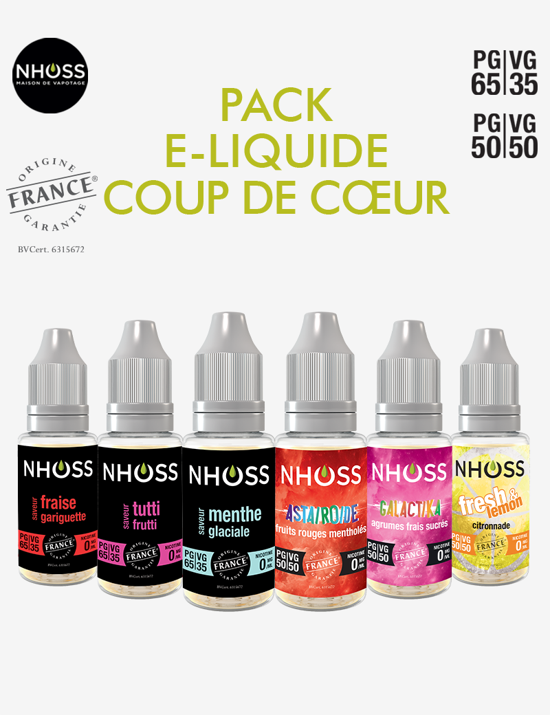 Pack E liquide coup de cœur Nhoss