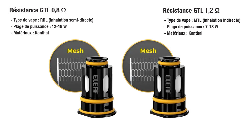 choisir sa résistance ISOLO AIR 2 ELEAF