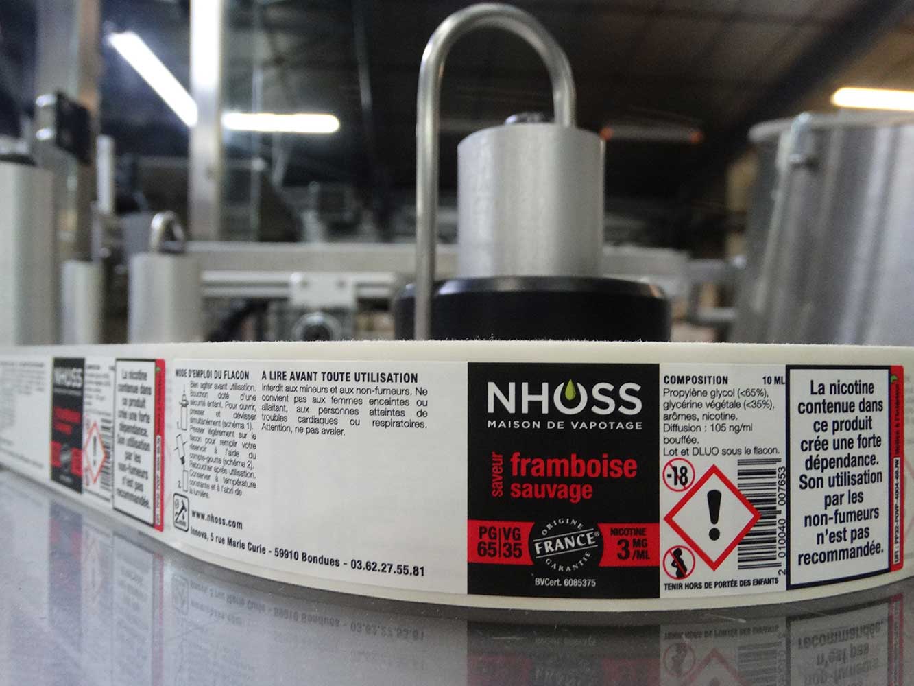 Production e liquide Framboise Sauvage Nhoss