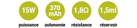 données techniques vapoteuse pocket